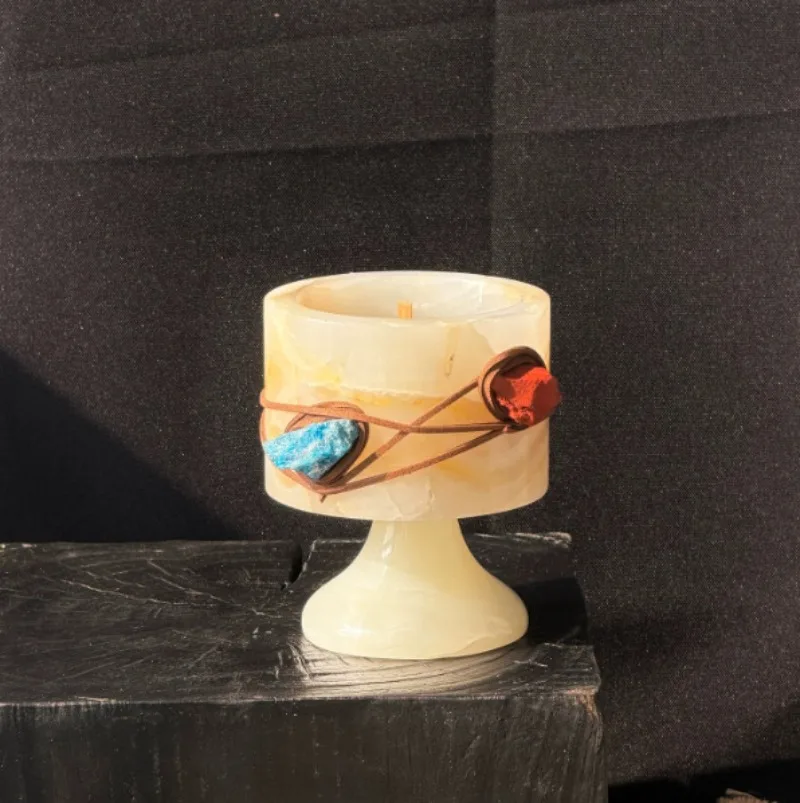 Collectible Vintage Matches - Nordic Amber Jade Candle Holder Cup