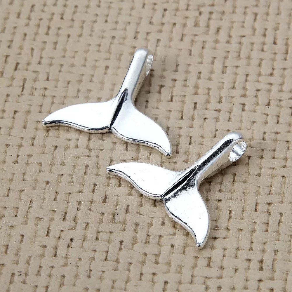 Vintage Jewelry Collection - 5/10pcs antique silver plated whale tail