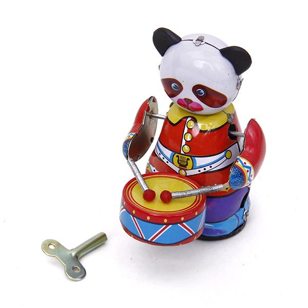 Vintage Collectible Toys - Wind Up Clockwork Panda Drummer Toy
