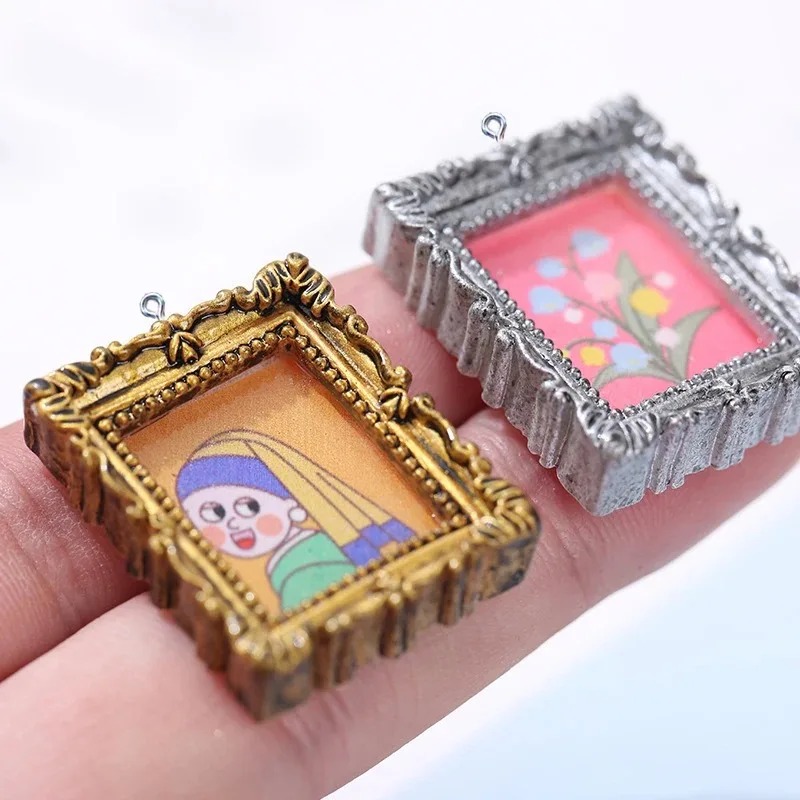 Vintage Jewelry Collection - 10Pcs Flatback Cabochon Vintage Resin Photo